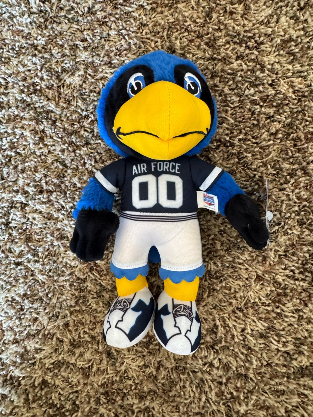 Air Force Mascot Plush Toy - Blue & Yellow Stuffed Bird